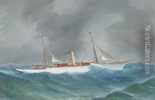 The New York Yacht Club's Oil Painting - Atributed To A. De Simone