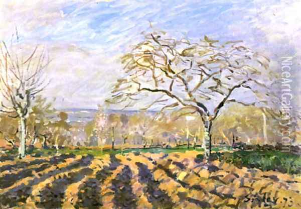 The Furrows Oil Painting - Alfred Sisley