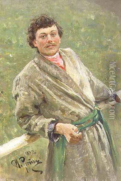 The Byelorussian, portrait of the peasant S. Shavrov, 1892 Oil Painting - Ilya Efimovich Efimovich Repin