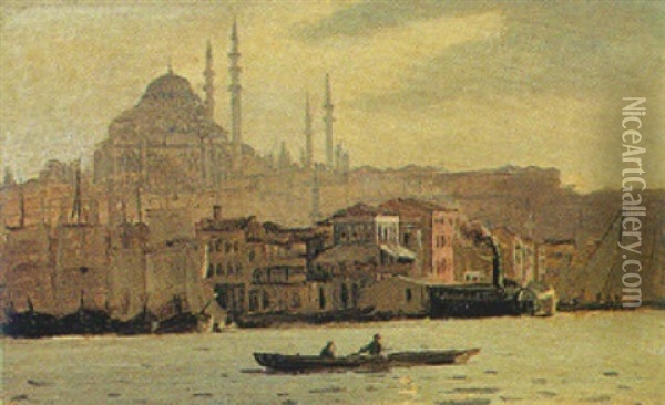 Boating On The Bosphorus Oil Painting - Jacob Jacobs