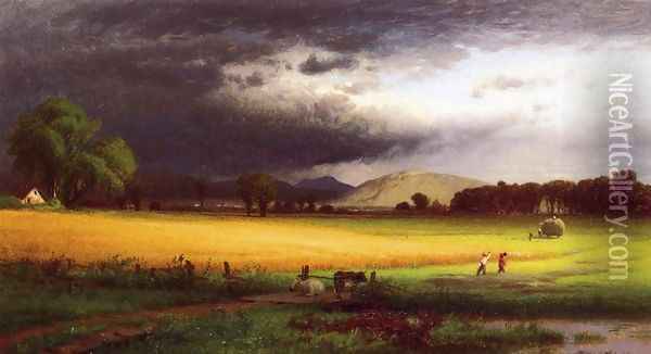 Harvest Scene - Valley of the Delaware Oil Painting - William Howard Hart