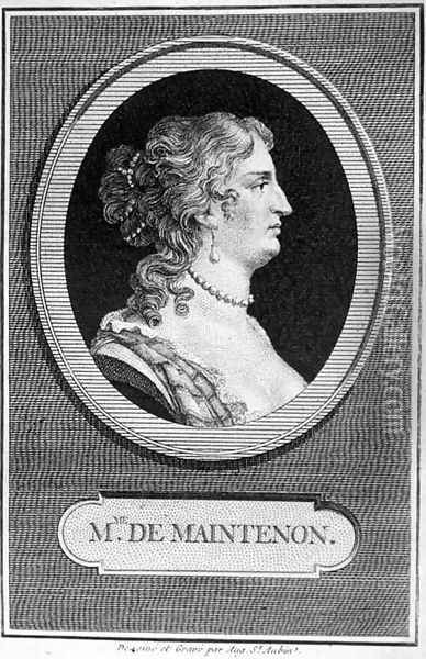 Francoise dAubigne, Madame de Maintenon 1635-1719 Oil Painting - Augustin de Saint-Aubin