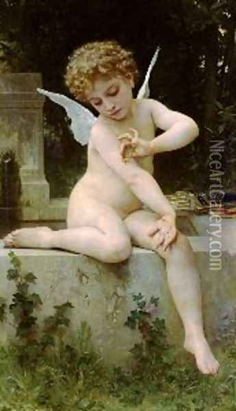 LAmour Au Papillon Oil Painting - William-Adolphe Bouguereau