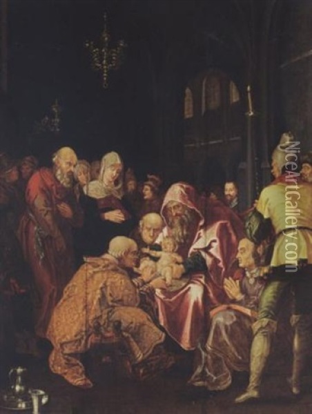 The Circumcision Of Christ Oil Painting - Hendrik Goltzius