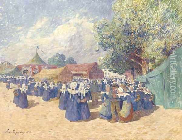 Fete foraine en Bretagne Oil Painting - Ferdinand Loyen Du Puigaudeau