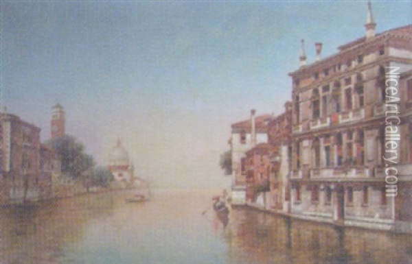 On The Grand Canal Oil Painting - George Vivian