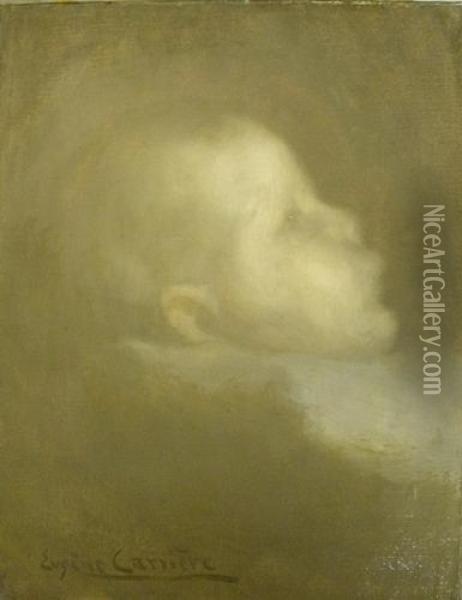 Portrait D'enfant Oil Painting - Eugene Carriere