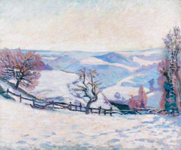 Gelee Blanche Au Puy Barriou Oil Painting - Armand Guillaumin
