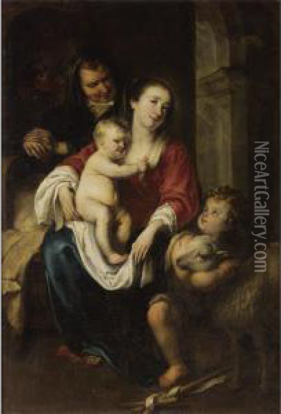The Virgin And Child With Saint Anne And The Infant Saint John The Baptist Oil Painting - Jurgen Ovens