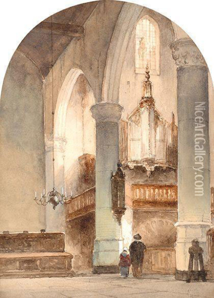 Church Interior Oil Painting - Johannes Bosboom