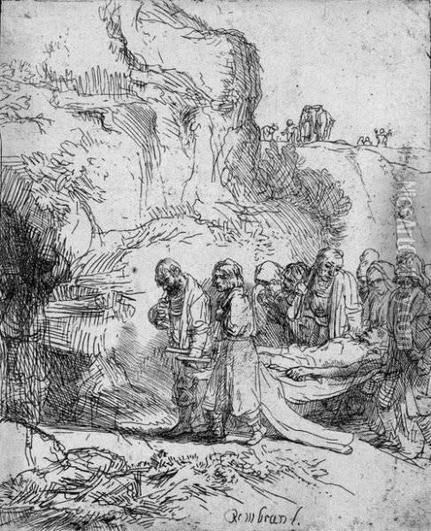 Christus Zu Grabe Getragen Oil Painting - Rembrandt Van Rijn