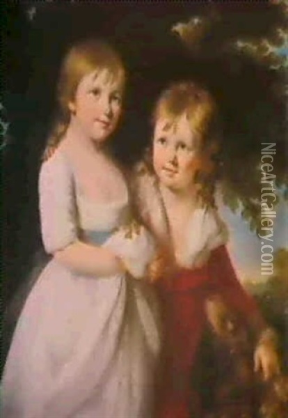 Portrait Of Mary And William Warren Oil Painting - John Russell