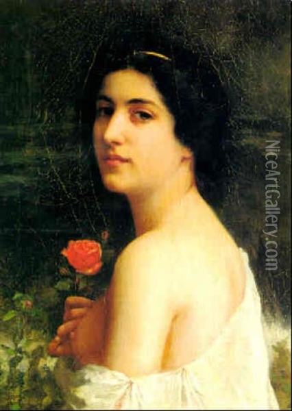 La Rose Oil Painting - Charles Amable Lenoir
