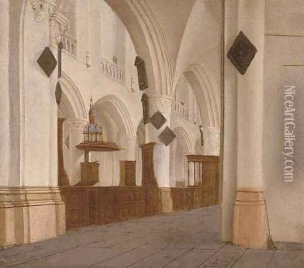 The interior of Saint Bavo's, Haarlem Oil Painting - Isaak Nickelen