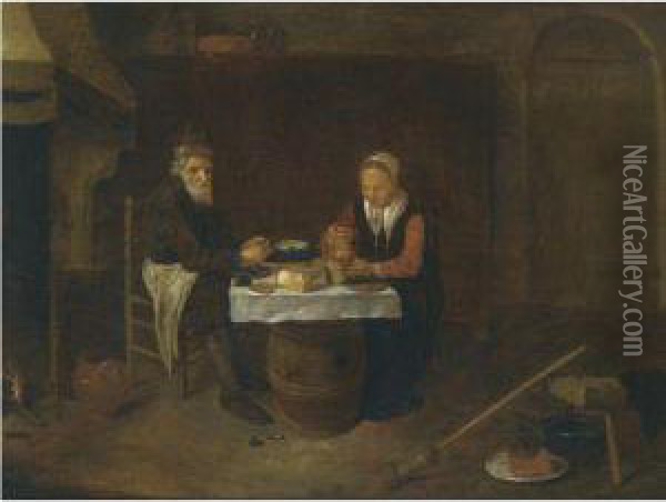 A Modest Interior Oil Painting - Quiringh Gerritsz. van Brekelenkam