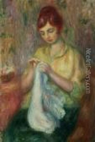 Women Sewing Oil Painting - William Glackens