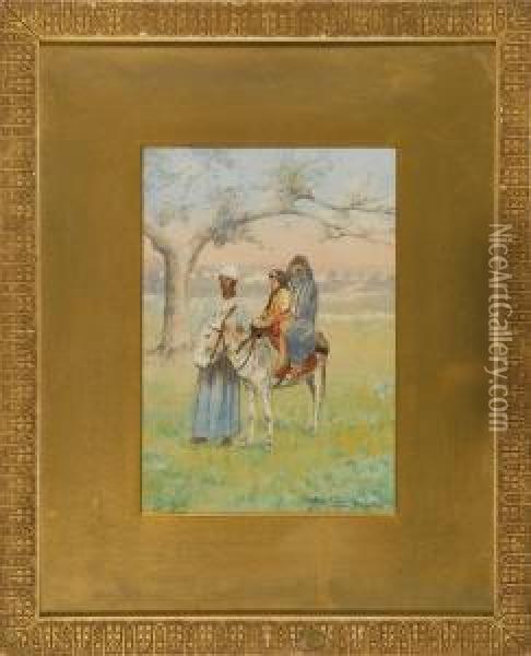 A Moorish Family Oil Painting - J. Ambrose Pritchard
