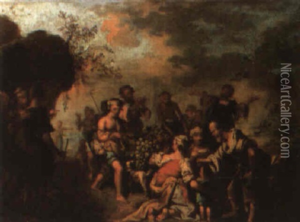 Moses Leading The Israelites Into The Promised Land Oil Painting - Johann Conrad Seekatz