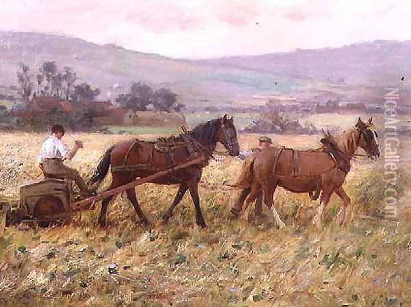 The Harvesting Team Oil Painting - Ernest Higgins Rigg