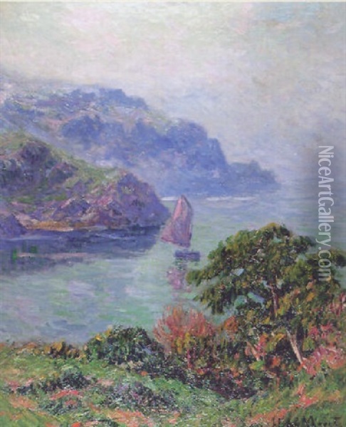 Grand Calme En Bretagne - Barque Sous Voile Oil Painting - Henry Moret