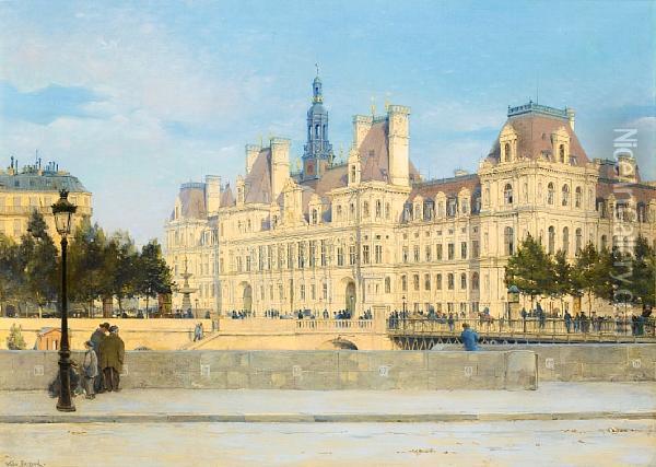 L'hotel De Ville De Paris Oil Painting - Paul Joseph Victor Dargaud