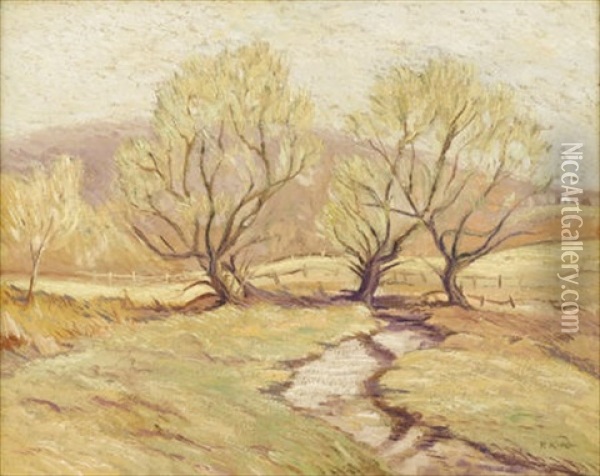 Old Willows In Spring Oil Painting - Paul Bernard King