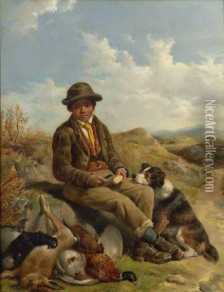A Young Boy And His Dog After A Day's Hunt Oil Painting - John Sargent Noble