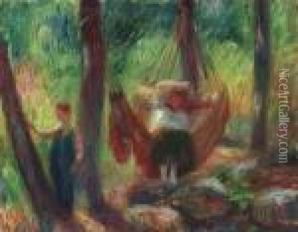 The Hammock Oil Painting - William Glackens