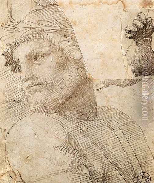 Study For The Head Of A Poet Oil Painting - Raphael