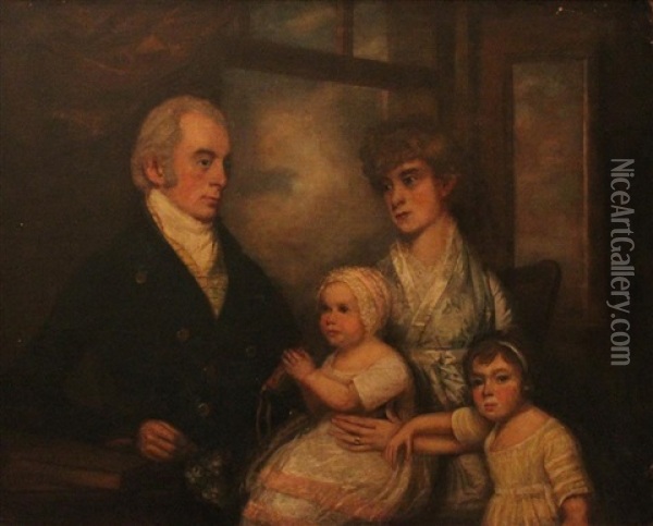 Family Portrait Oil Painting - Thomas Beach