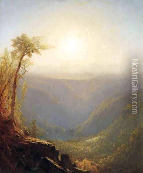 A Gorge In The Mountains (Kauterskill Clove) Oil Painting - Sanford Robinson Gifford