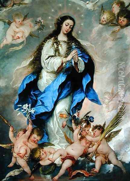 The Immaculate Conception c.1650-75 Oil Painting - Jose Antolinez