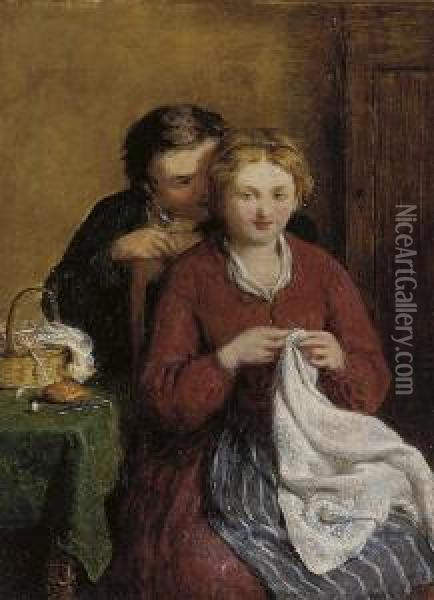 An Amorous Advance Oil Painting - George Smith
