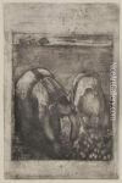 Paysannes Dans Un Champ De Haricots Oil Painting - Camille Pissarro
