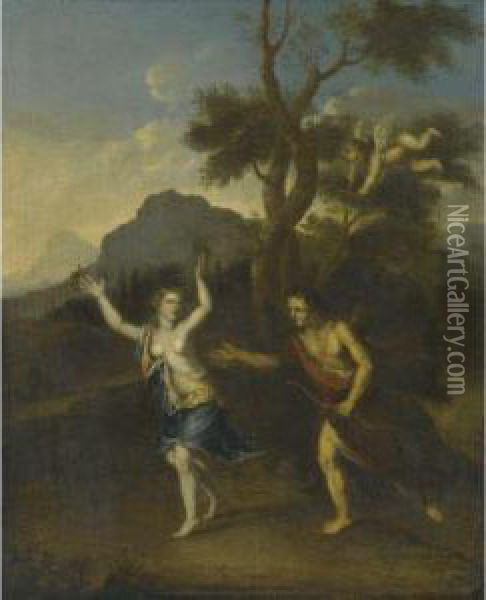 Apollo And Daphne Oil Painting - Gerard Hoet