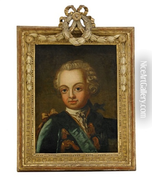 Portratt Av Gustav Iii Av Sverige Som Kronprins - Brostbild Oil Painting - Gustaf Lundberg