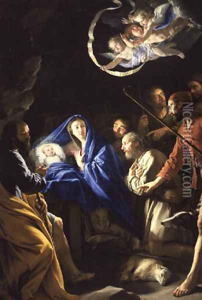 The Adoration of the Shepherds, c.1648 Oil Painting - Philippe de Champaigne
