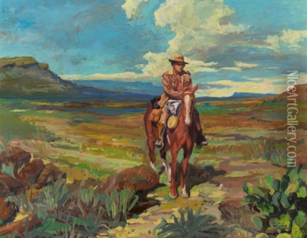 On The Open Range Oil Painting - William Henry Dethlef Koerner