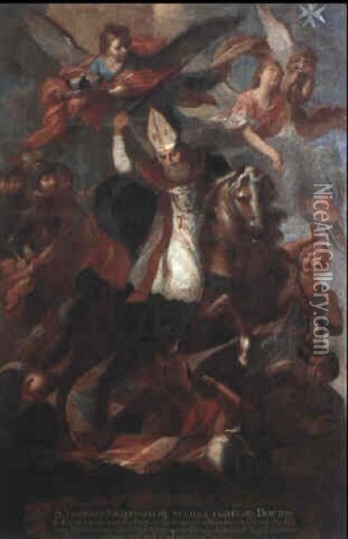 San Isidoro Arzobispo De Sevilla Oil Painting - Miguel Cabrera