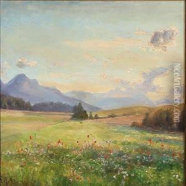 Landskab Fra Tyrol Oil Painting - Emma Eleonora Meyer