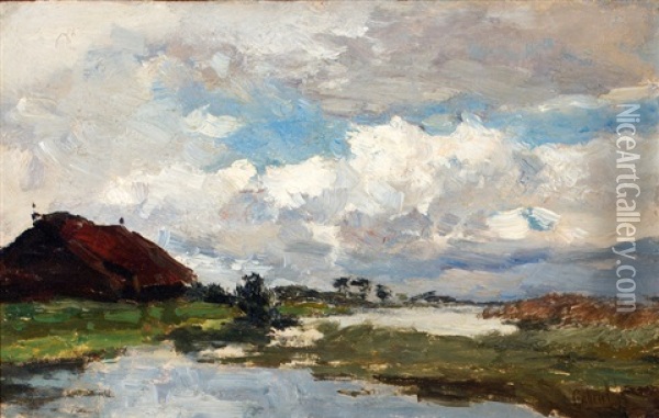 Landschap Met Wolkenlucht Oil Painting - Paul Joseph Constantin Gabriel