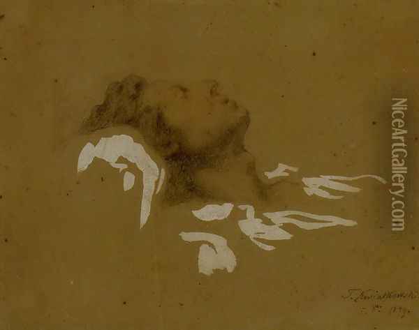 Chopin at his Death Bed Oil Painting - Teofil Kwiatkowski