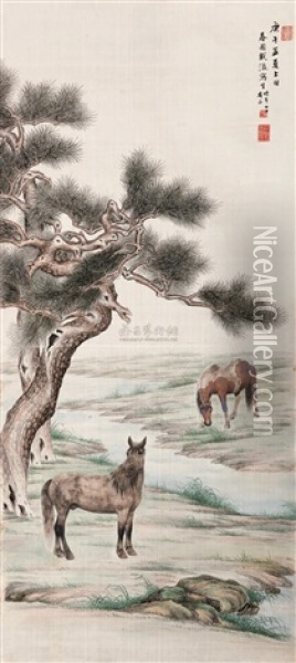 Hanging Scroll Oil Painting -  Zai Ying