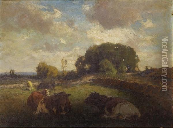 Meadows Of Lyme Oil Painting - William Henry Howe