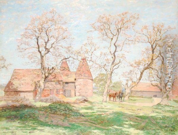 Oast Houses Oil Painting - Colin Gillespie Mitchell