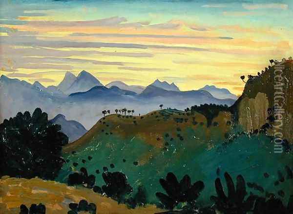 Sunset Sierra da Ronda Oil Painting - James Dickson Innes