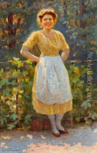 Junge Frau Im Sonnenschein Oil Painting - Franz Wiesenthal