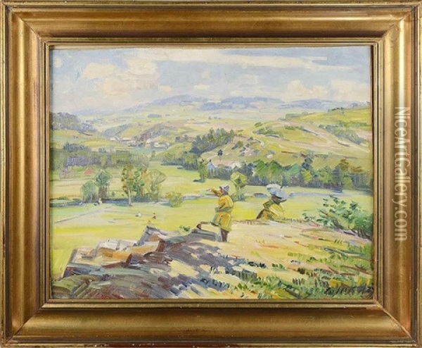 View To The Landscape Oil Painting - Stanislav Lolek