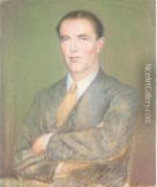 Portrait Of Frank Waters Oil Painting - William Rothenstein
