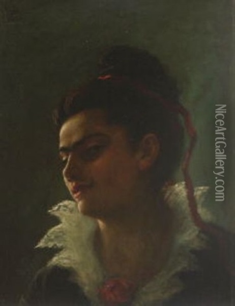 Junge, Sudlandische Dame Oil Painting - Anselm Friedrich Feuerbach